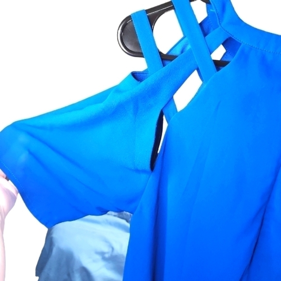 Loveriche Med royal blue dress open Shoulder - Picture 11 of 12